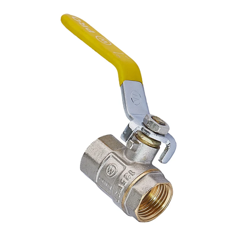 Кран кульовий 1/2" FFL Waterpro WP602-15FFL-Y латунь жовтий 0,5 кг