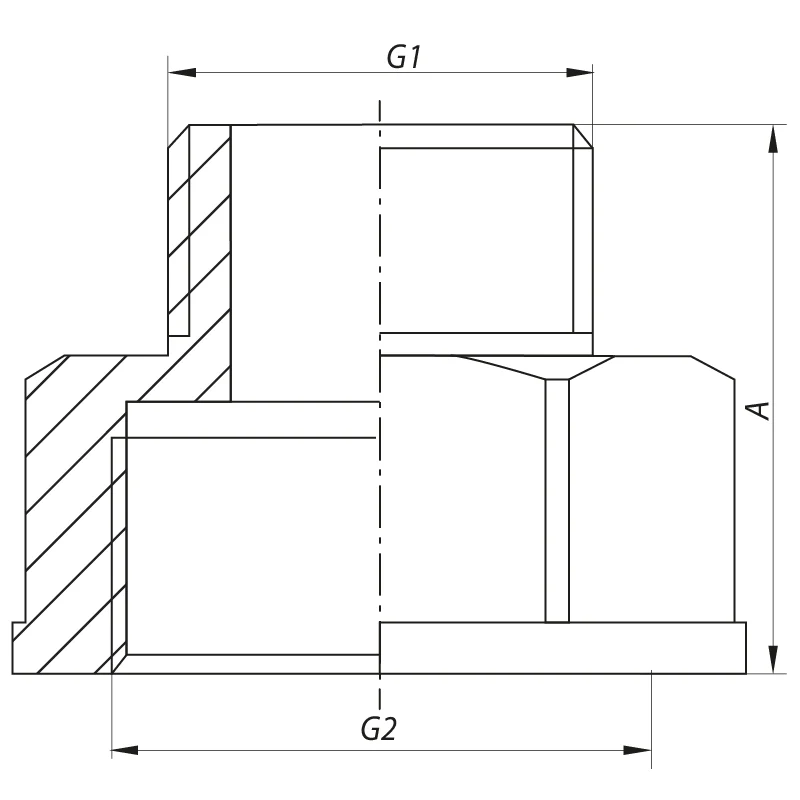 Перехідник коннектор 1/2"x1" латунь внутрішня-зовнішня різьба Koer KF.A0610