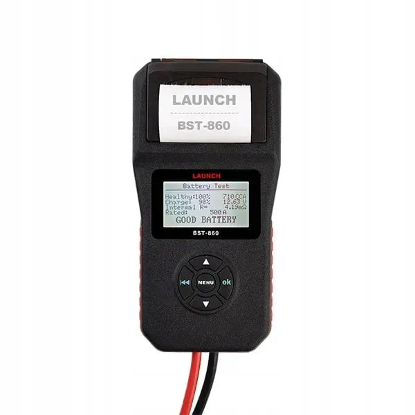 Тестер акумуляторів LAUNCH BST-860 12В з вбудованим принтером LCD 188х95х41 мм