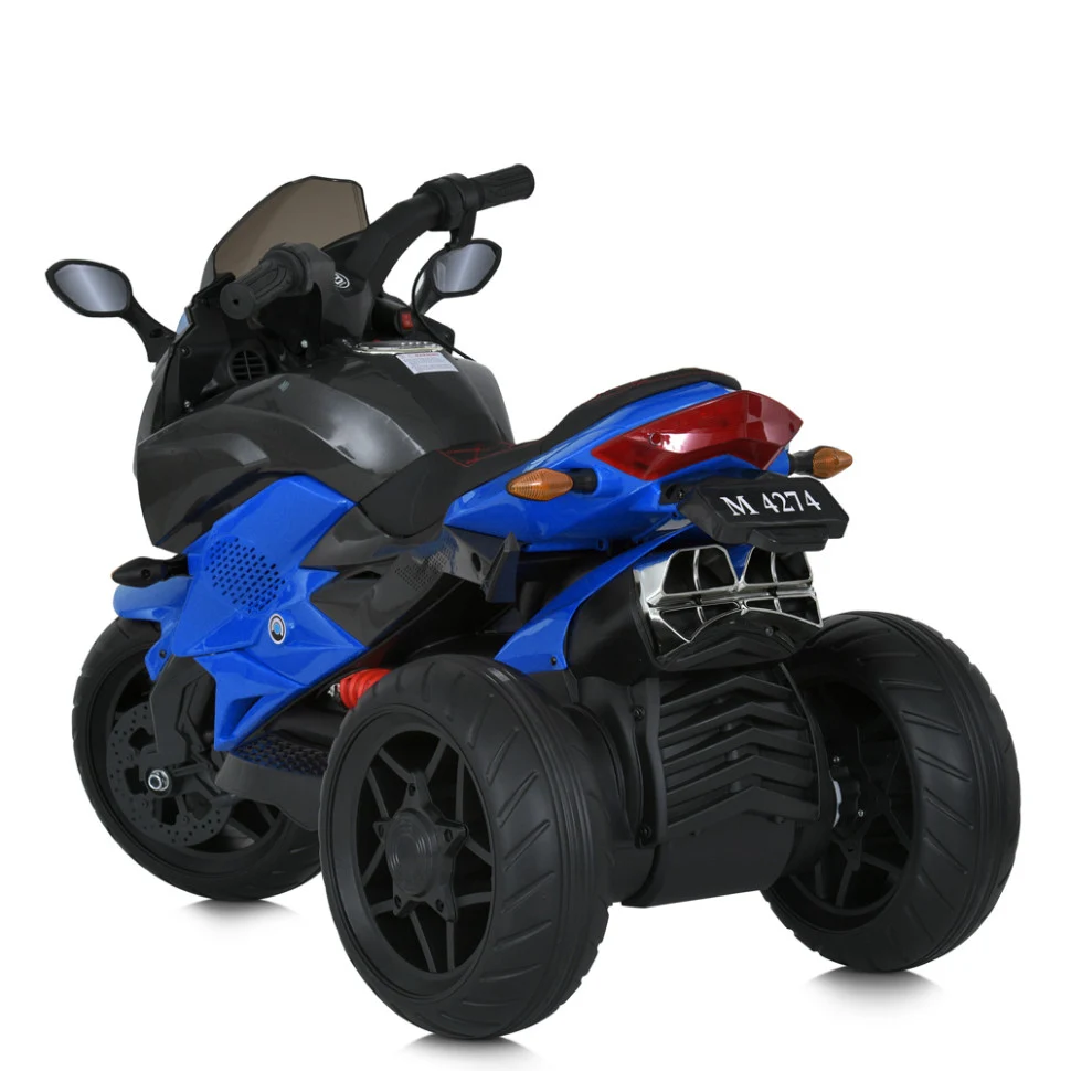 Дитячий електромотоцикл Bambi Racer M 4274ELR 12V 9Ah екокожа 108x57x76 см
