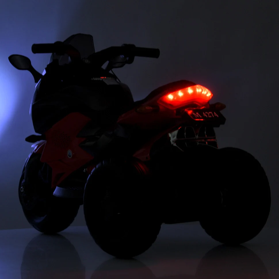 Дитячий електромотоцикл Bambi Racer M 4274ELR 12V 9Ah екокожа 108x57x76 см