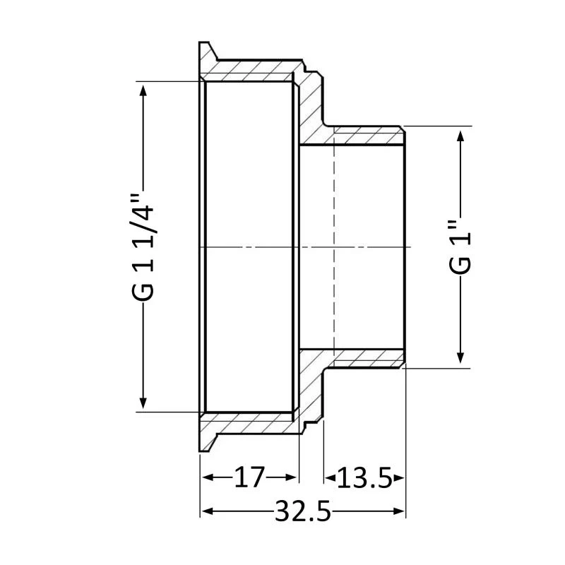 Перехідник 1 1/4"x1" ВЗ латунний Thermo Alliance SD4093225
