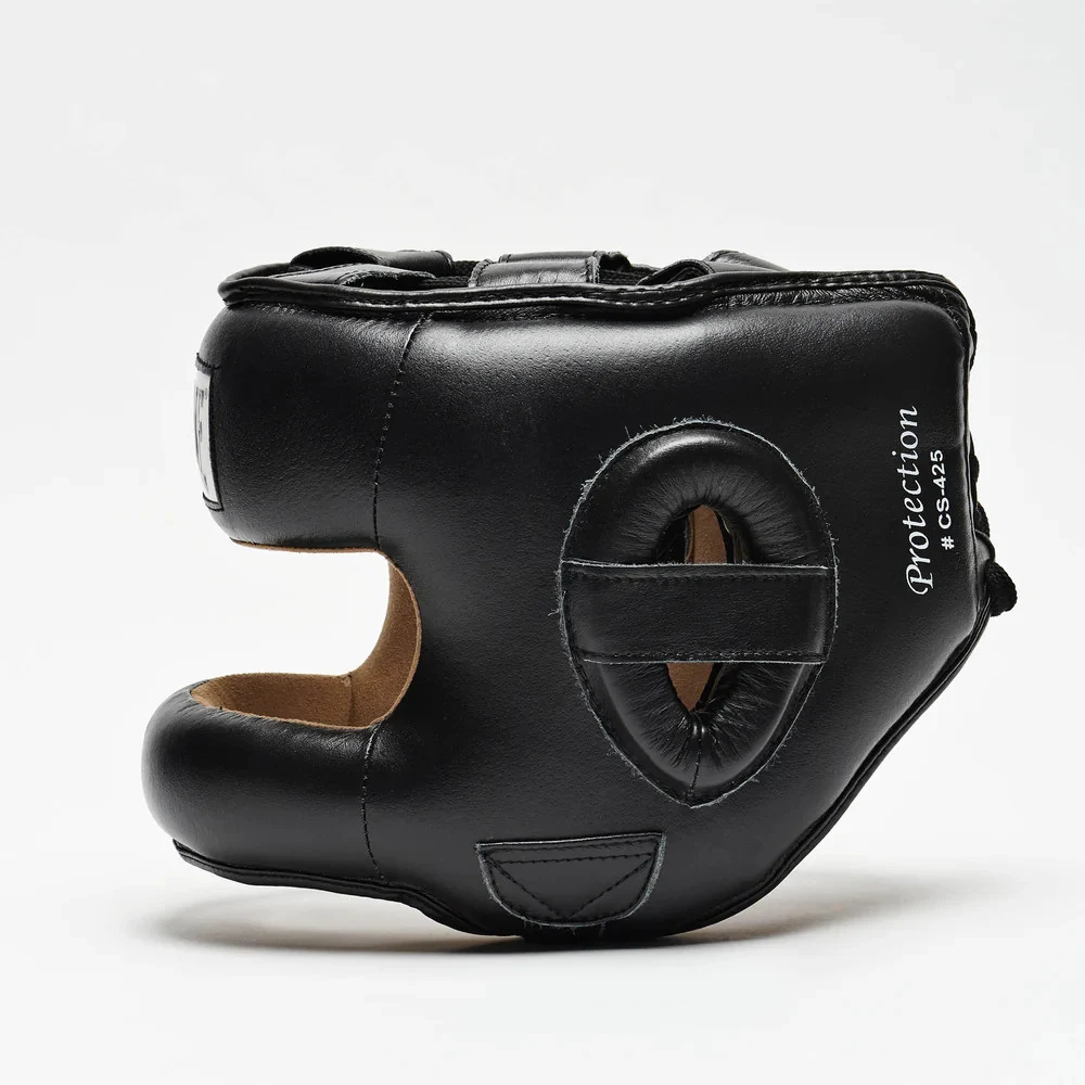 Боксерський шолом CS425 Protection з бампером 100% PU/PVC чорний L