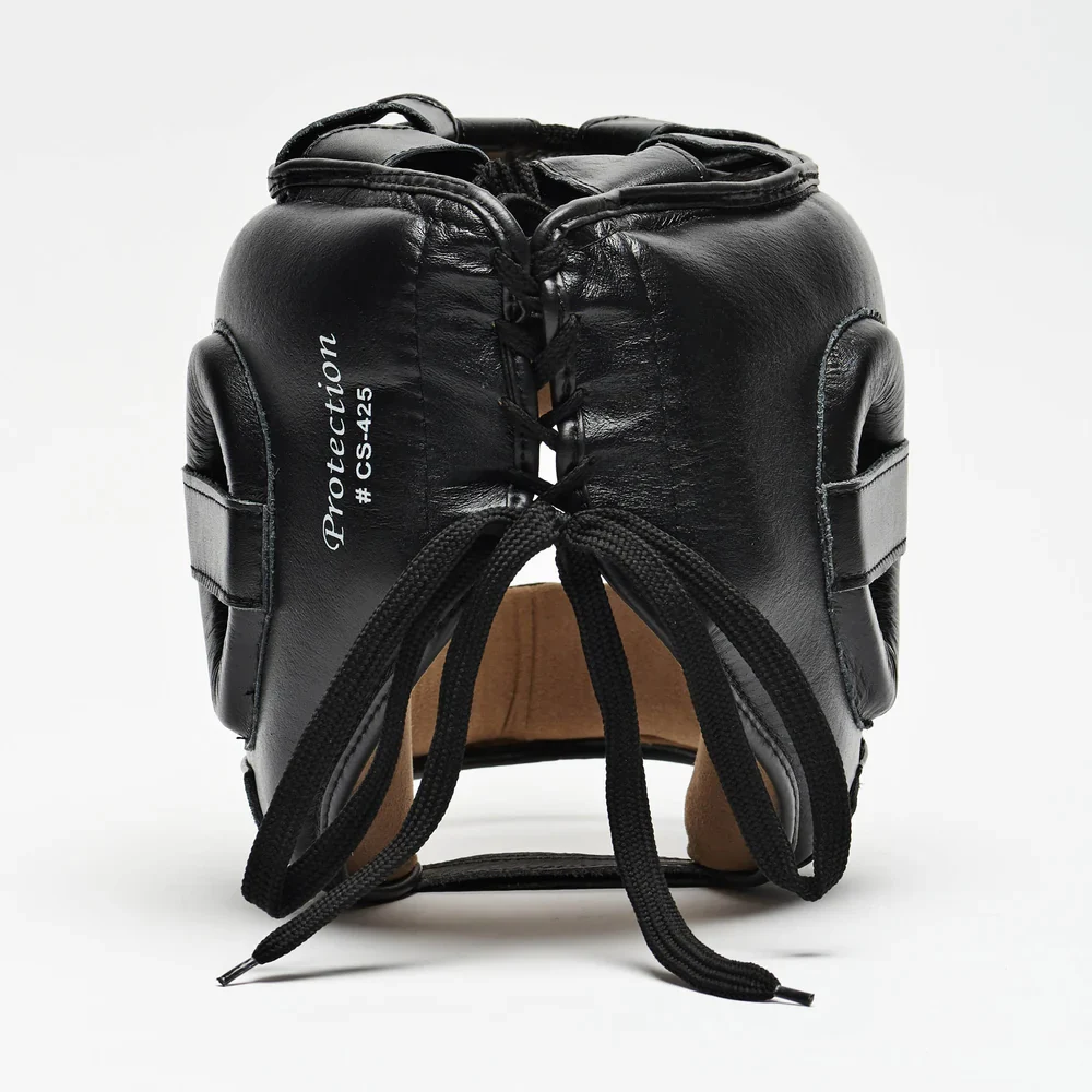 Боксерський шолом CS425 Protection з бампером 100% PU/PVC чорний L