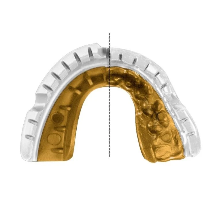 Капа OPRO Gold Braces двошарова медичний полімер прозора для контактних видів спорту 11+