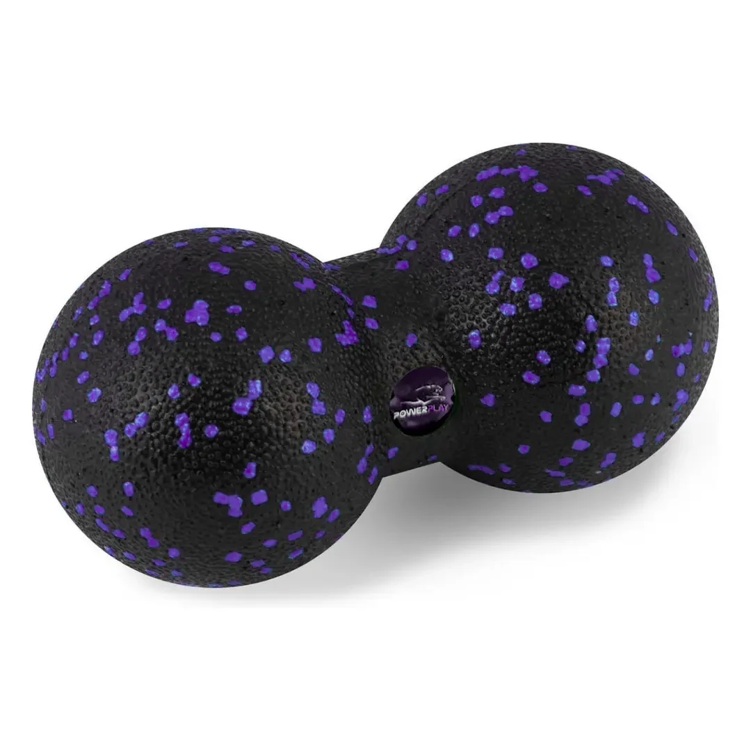 Масажний м'яч подвійний PowerPlay PP-4352 EPP foam 8х16 см Чорно/Фіолетовий