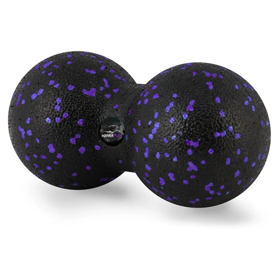 Масажний м'яч подвійний PowerPlay PP-4352 EPP foam 8х16 см Чорно/Фіолетовий