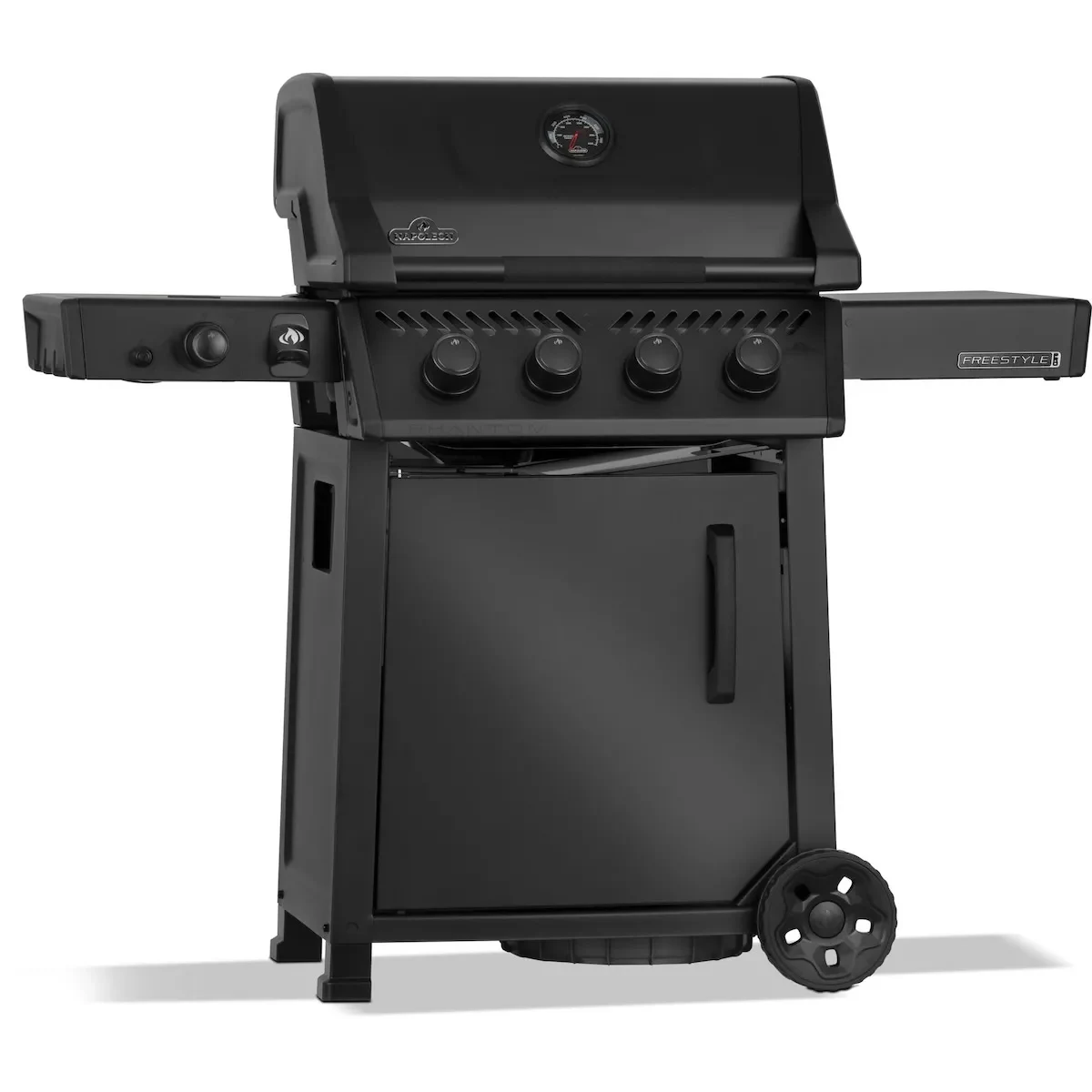 Газовий гриль Napoleon Phantom Freestyle Pro 425 з бічним пальником Sizzle Zone чорний мат 132х64х116 см
