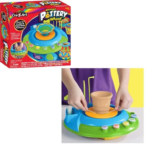 Набір для ліплення моторизоване гончарне коло 30х20х15 см різнобарвний глина