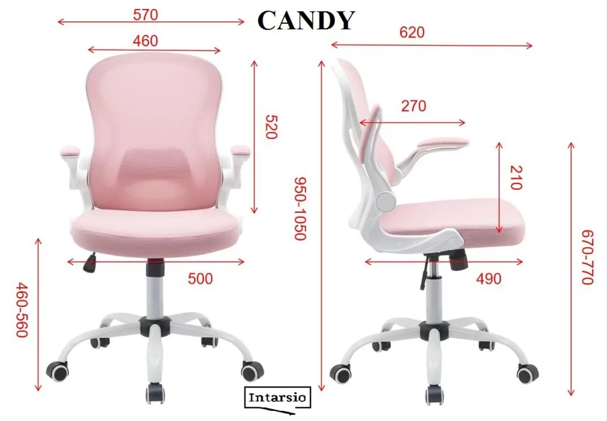 Крісло поворотне CANDY сіре TILT 58х28х56 см сітка, тканина, білий каркас