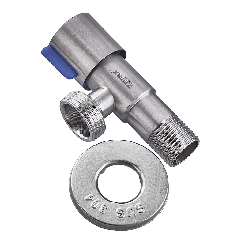 Кран для підключення сантехнічних приладів Zerix VAL-03-1/2x3/4" нержавіюча сталь SUS304 сріблястий