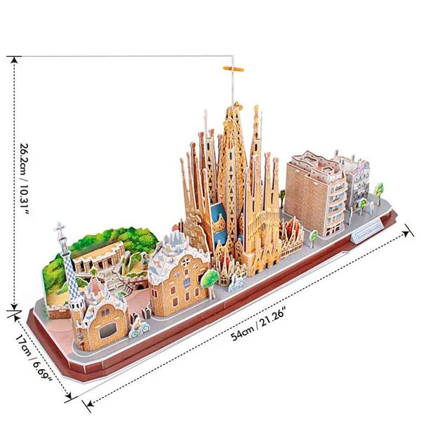 3D пазл CubicFun Барселона MC256h 186 елементів пінокартон 26х17х54 см