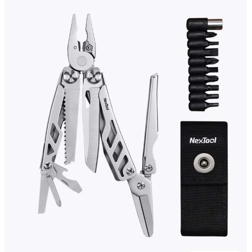 Мультитул NexTool Flagship Pro (Max) 14 функцій нержавіюча сталь 109,3х38,9х22 мм сірий