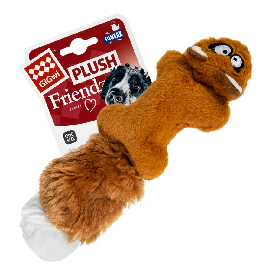 Іграшка для собак з пищалкою GiGwi Plush Friendz 24 см плюш штучне хутро біла
