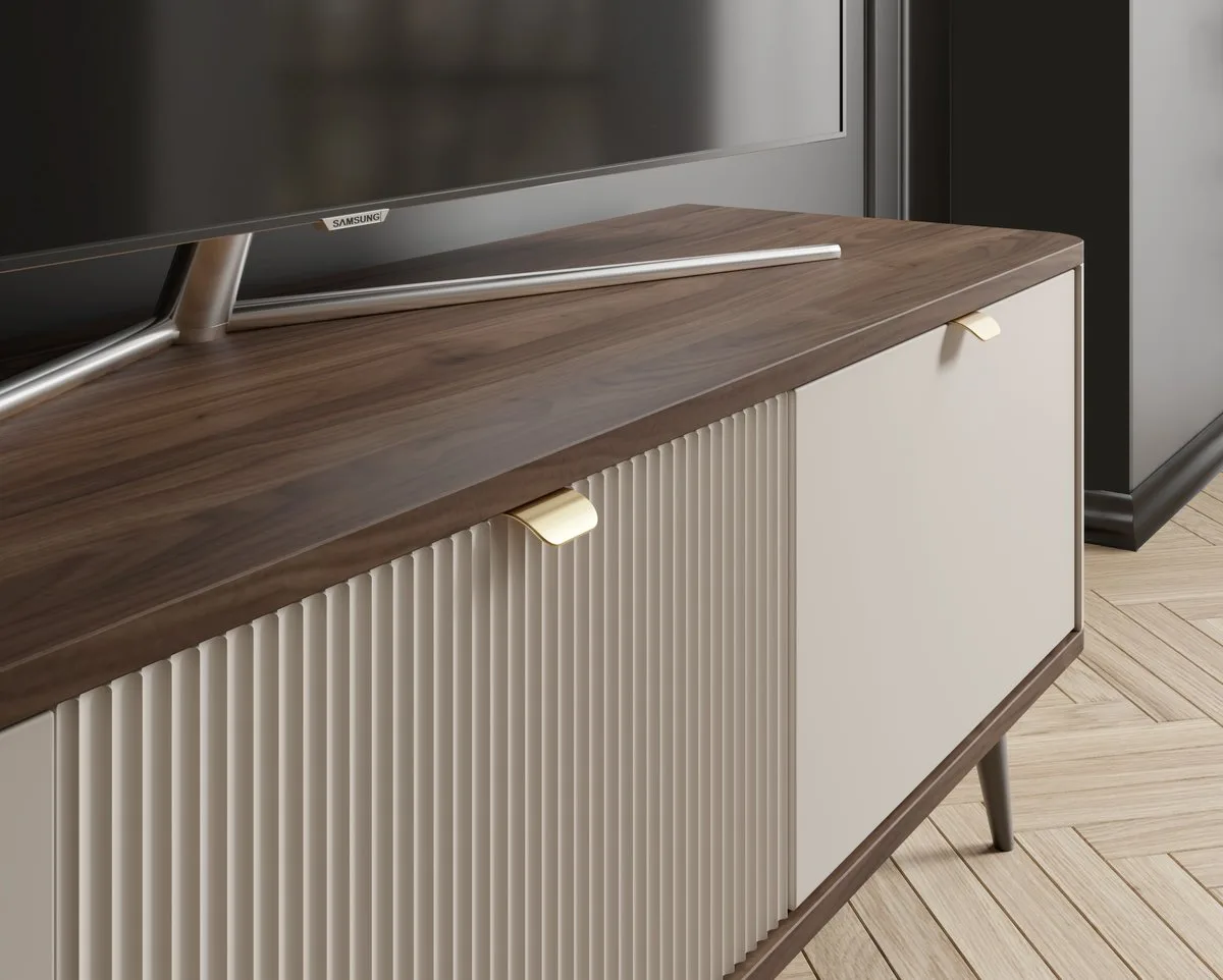 Тумба під телевізор MARLY REG 14 130x52x40 см ЛДСП/МДФ кашемір/горіх