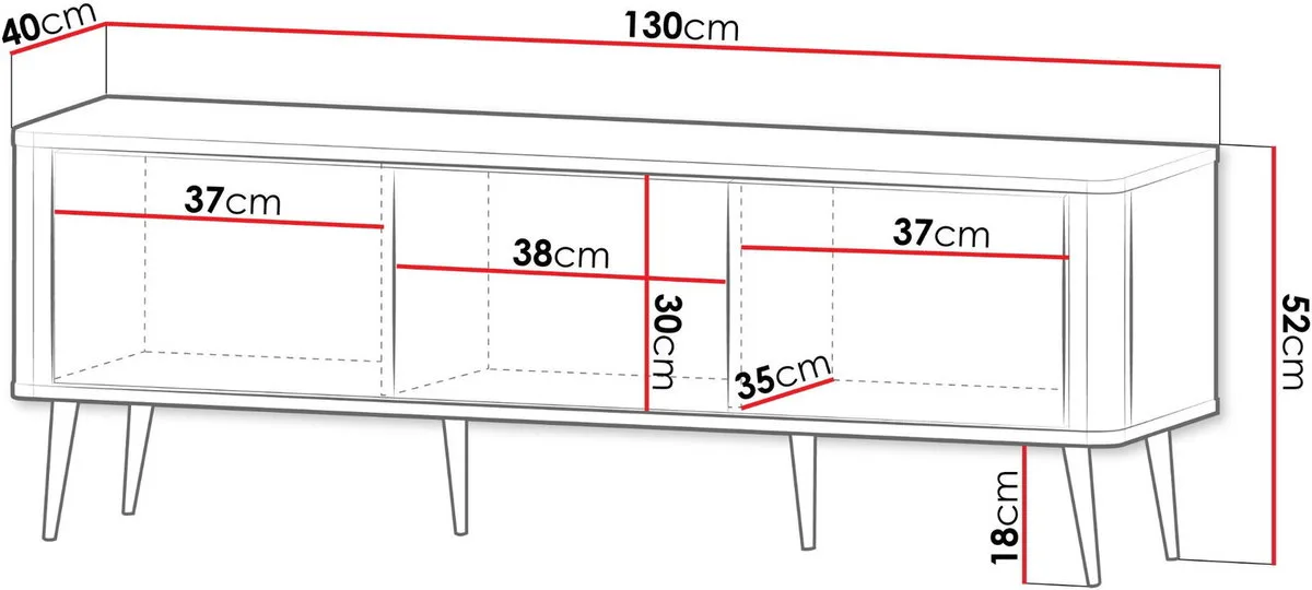 Тумба під телевізор MARLY REG 14 130x52x40 см ЛДСП/МДФ кашемір/горіх