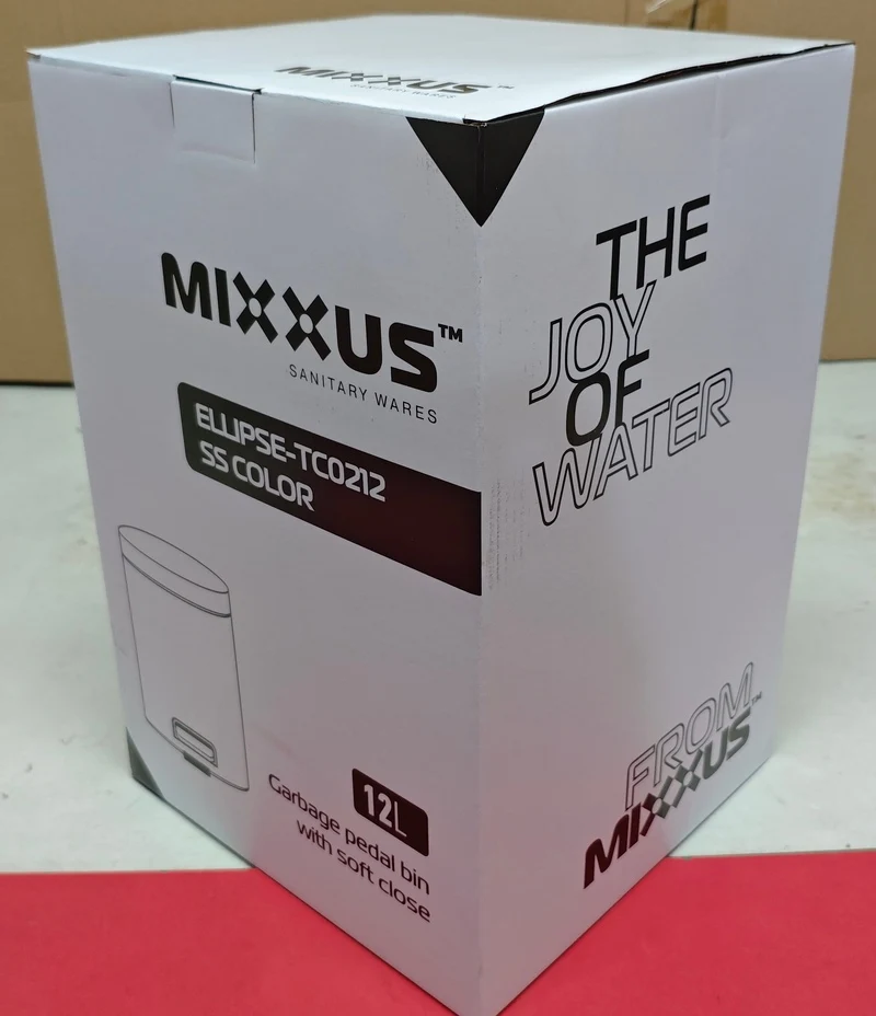 Відро для сміття Mixxus Ellipse-TC0212 з плавним закриттям нержавіюча сталь 12 л кругле