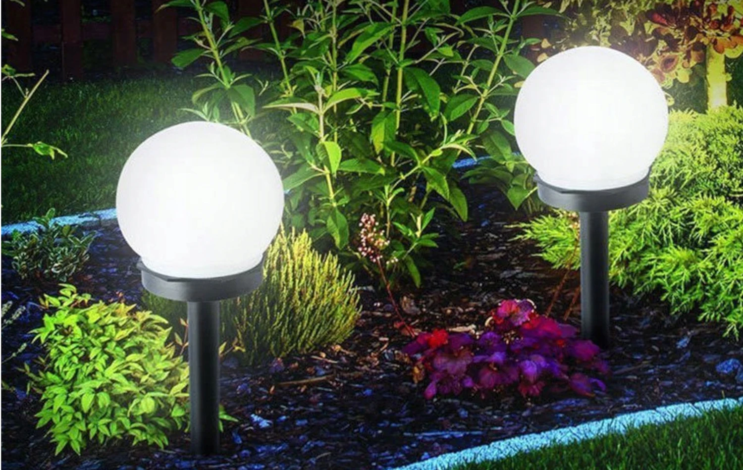Світильник садовий LED куля 10 см Прозорий пластик IP44 6 шт (набір 6 шт)