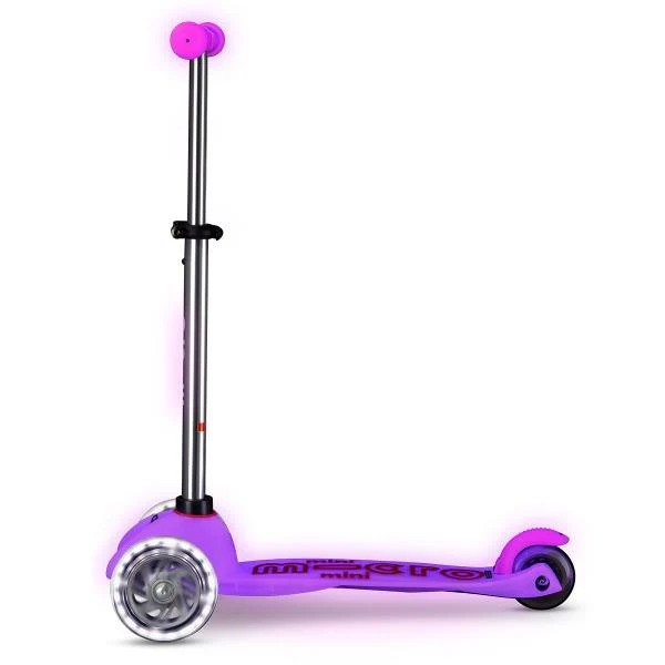 Триколісний самокат Micro Mini Deluxe Glow LED 30х11х6 см пластик рожевий