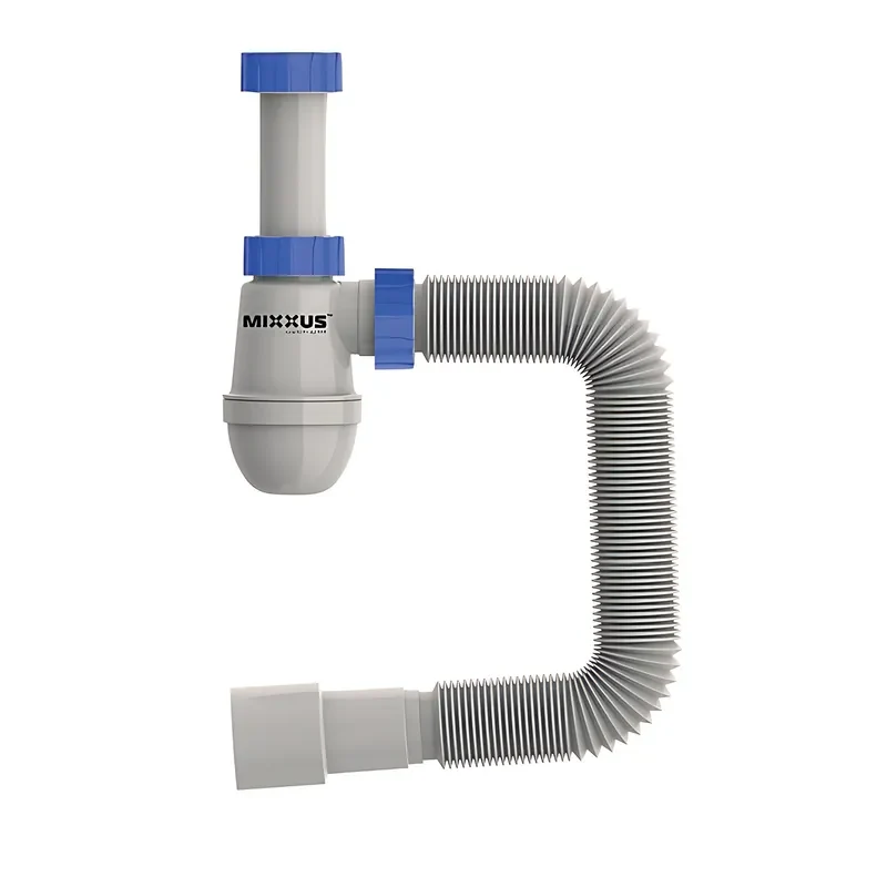 Сифон трубний Mixxus SU-04-A 1 1/4" 32 мм пластик чорний 25х10х10 см