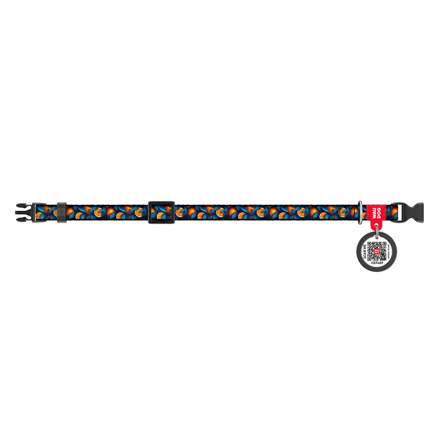 Нашийник WAUDOG Nylon XS 10 мм 20-30 см Апельсини нейлоновий з QR паспортом