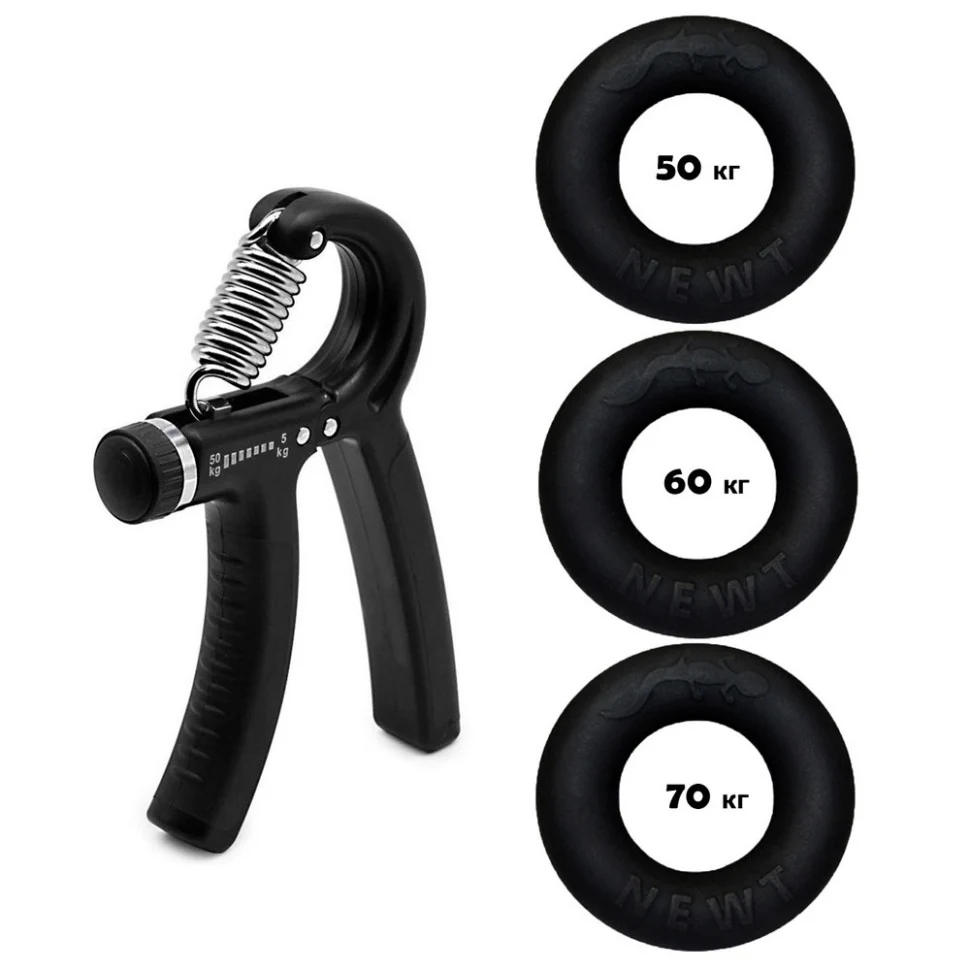 Набір кистьових еспандерів Newt Power Grip Set3 резинове кільце 5-70 кг чорний