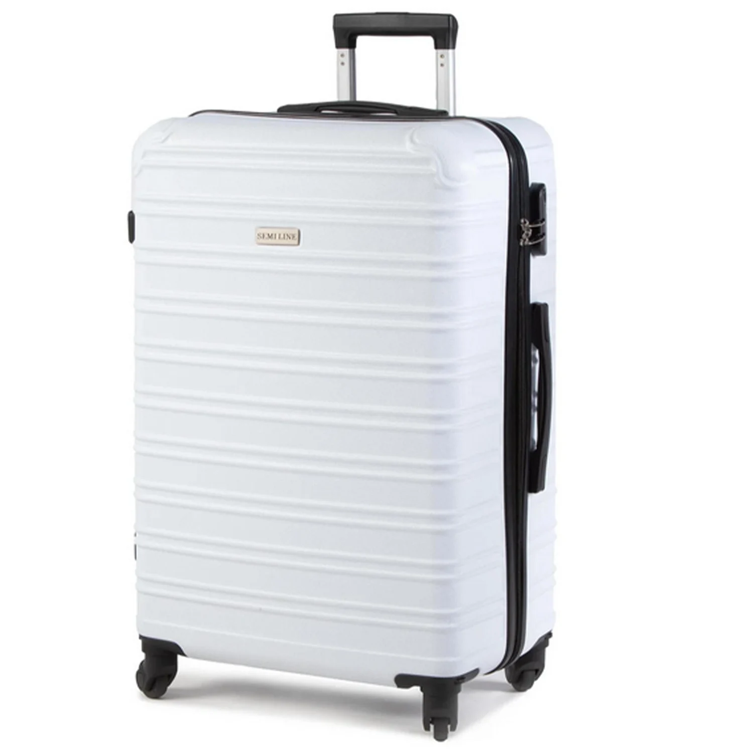 Валіза Semi Line 26" (L) 96 л ABS-пластик біла з кодовим замком і знімними колесами