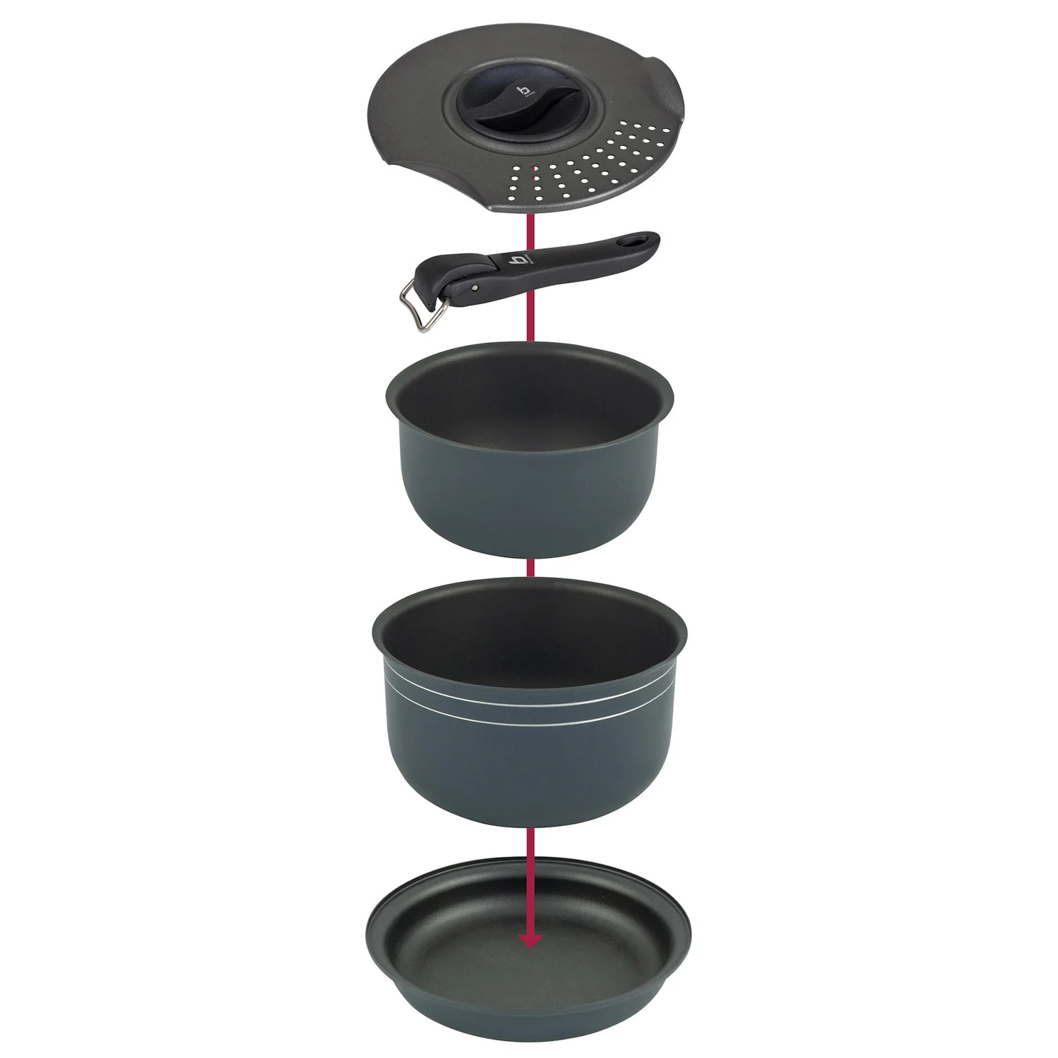 Набір посуду для туризму Bo-Camp Trekking 5 Pieces 1,7 л алюміній Anthracite