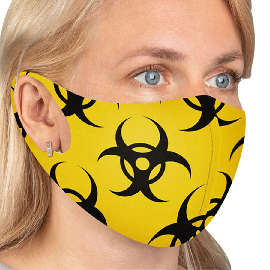 Захисна маска багаторазова Biohazard дихаюча тканина L з малюнком