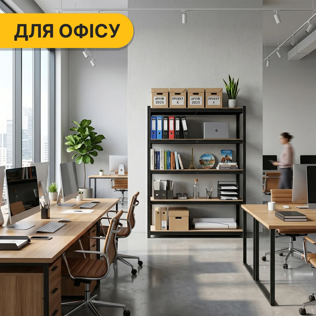 Стеллаж LEOBRO Premium Black 180х100х60 см 5 полиць МДФ чорний