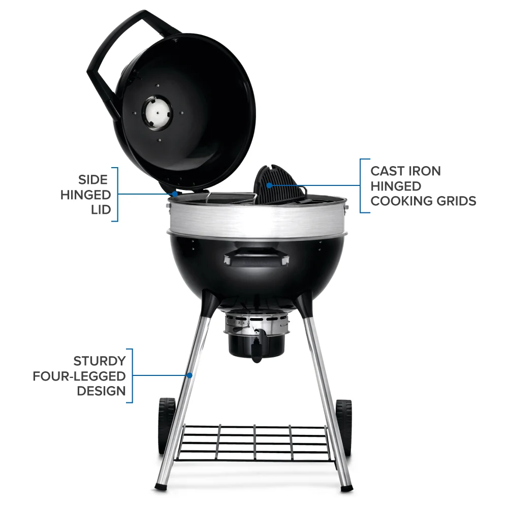 Вугільний гриль Napoleon PRO Kettle PRO18K-LEG-3 47 см сталь чорний