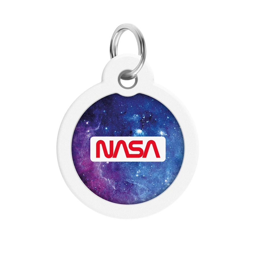 Адресник для собак і котів WAUDOG Smart ID з QR паспортом металевий Д 30 мм NASA21