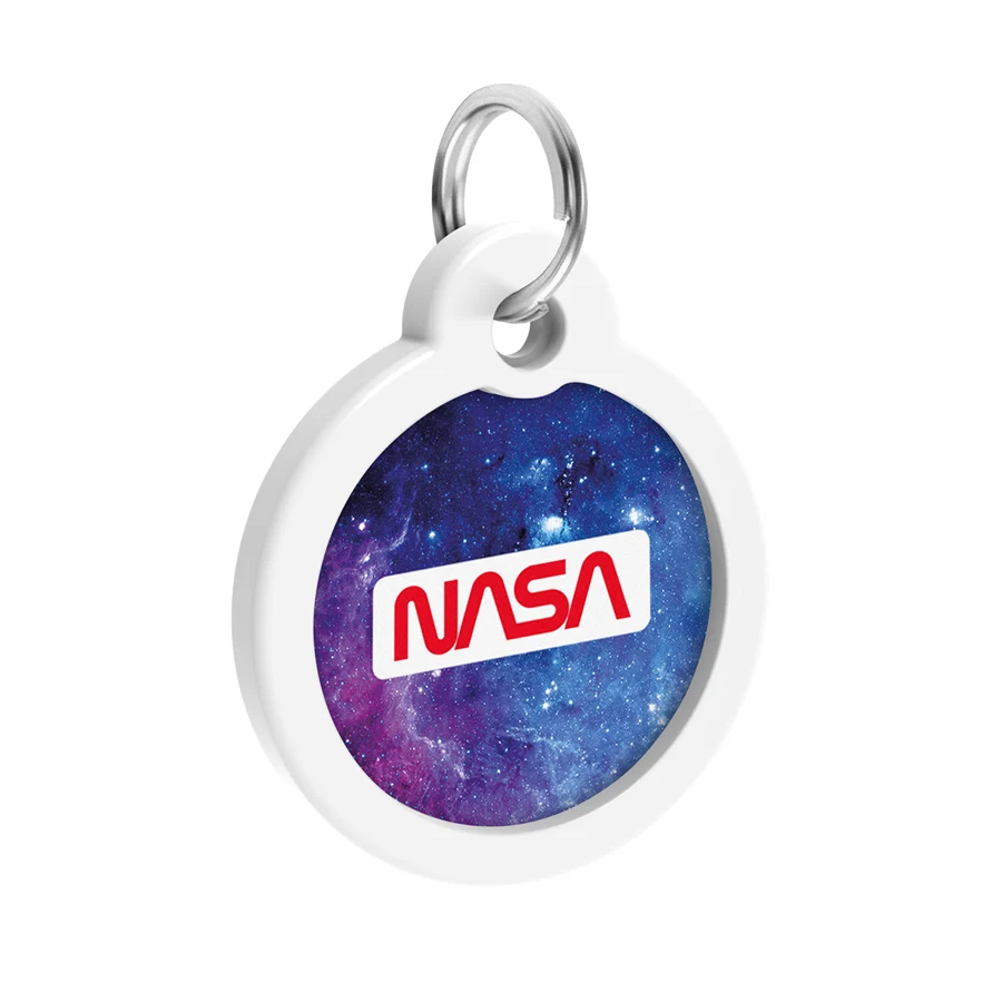 Адресник для собак і котів WAUDOG Smart ID з QR паспортом металевий Д 30 мм NASA21
