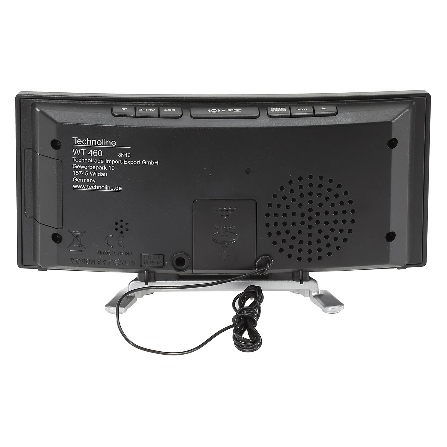 Часники настільні Technoline WT460 FM-радіоприймач LED 170x85x35 мм Чорний/Сріблястий