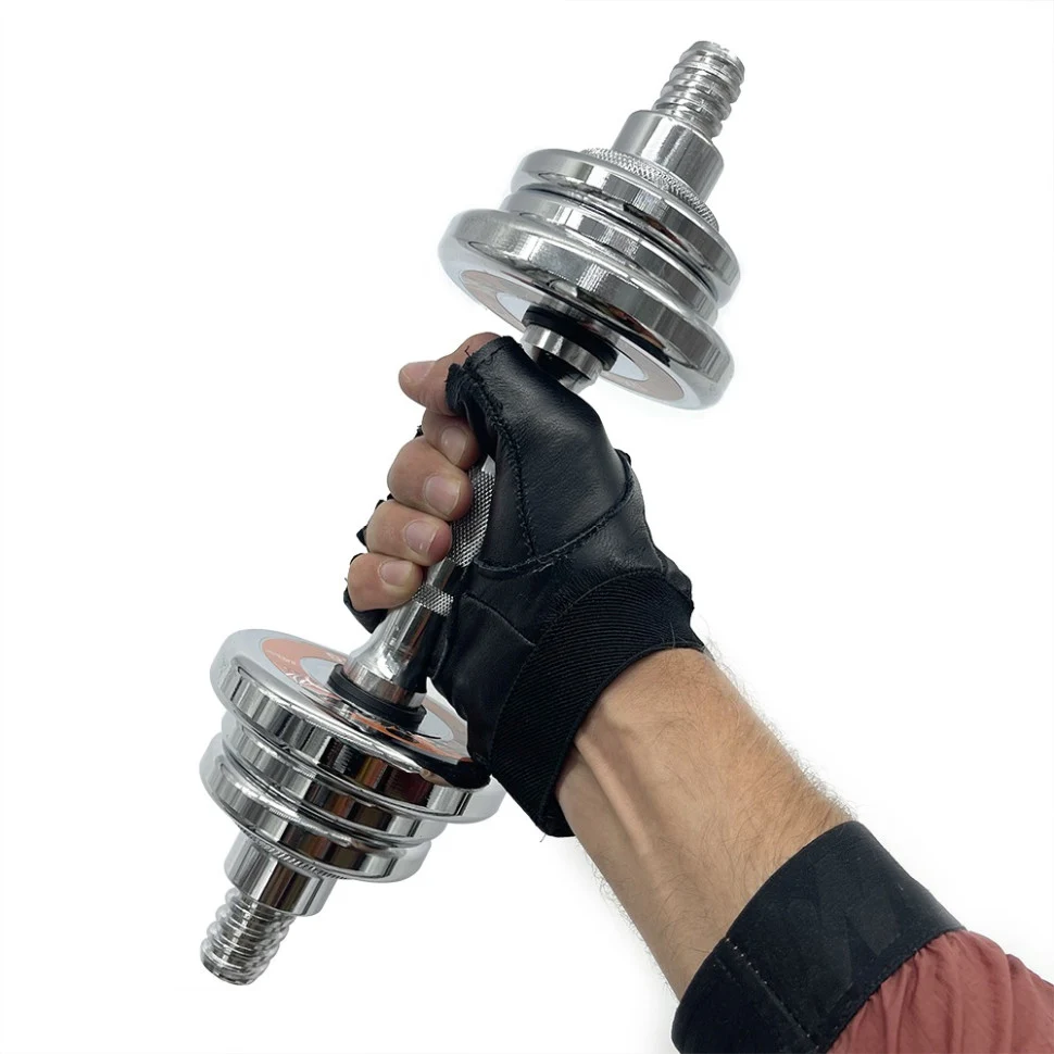 Перчатки для важкої атлетики Gym SP NE-LG-32-L шкіряні чорні L