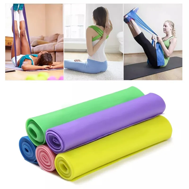 Лента еластична для фітнесу Stretch Elastic Band 120x15 см Латекс жовтий/синій/рожевий/червоний/бірюзовий
