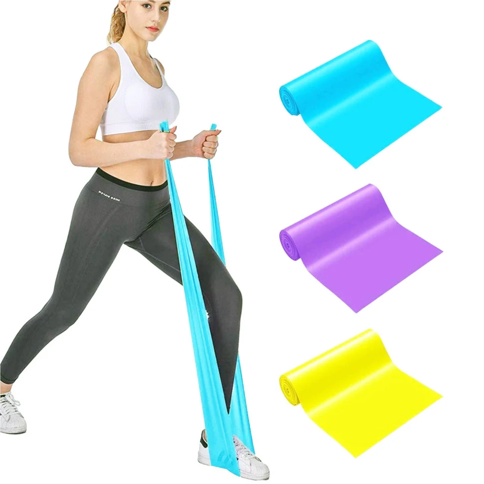 Лента еластична для фітнесу Stretch Elastic Band 120x15 см Латекс жовтий/синій/рожевий/червоний/бірюзовий