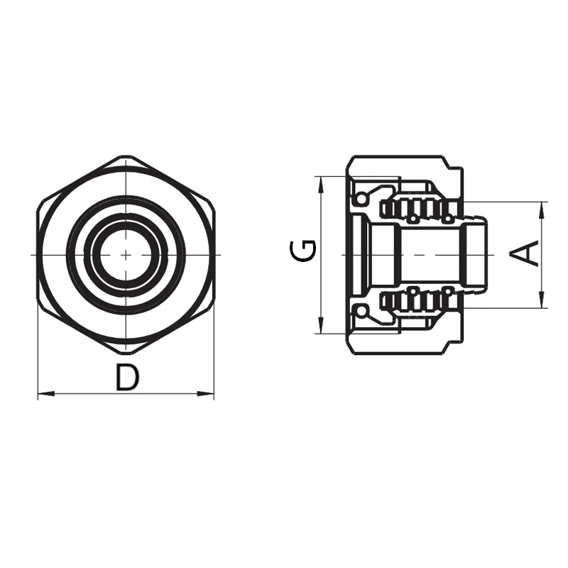 Муфта нарізна Roho R581-075 3/4"EK латунь 16х2 мм