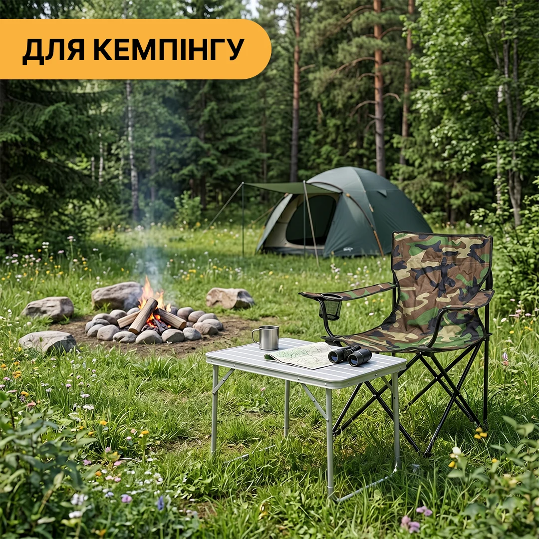 Складное туристическое кресло LEOBRO Lite 50x50x80 см Полиэстер Оливковый 1,8 кг