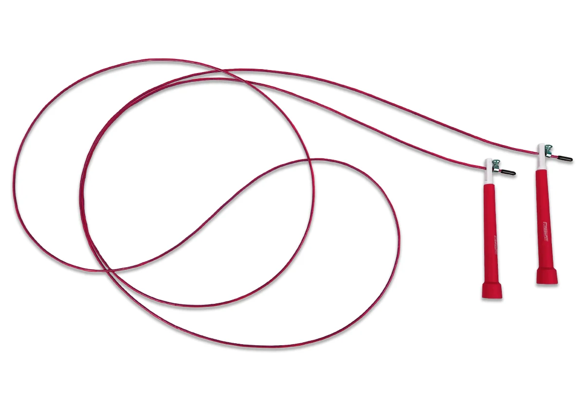Швидкісна скакалка EasyFit Speed Cable Rope 3 м сталь, ПВХ, червона