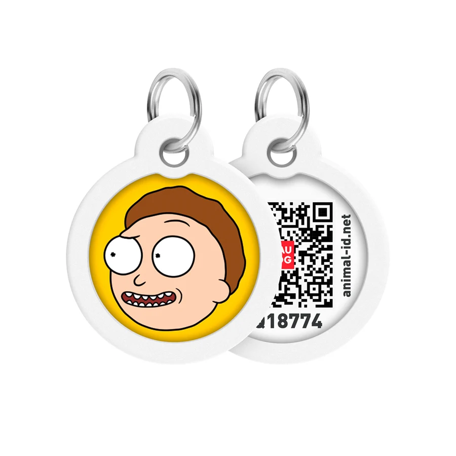 Адресник металевий WAUDOG Smart ID QR паспорт Рік та Морті 2 Д 25 мм