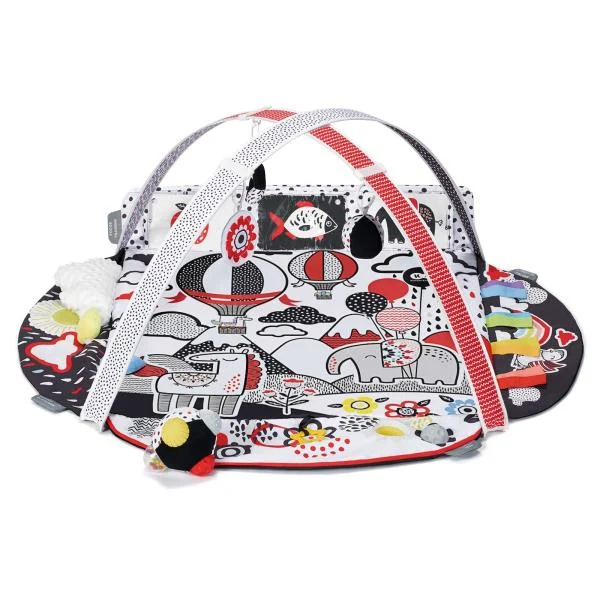 Розвивальний килимок Kinderkraft 4SMART текстильний 126x112 см чорний білий червоний жовтий