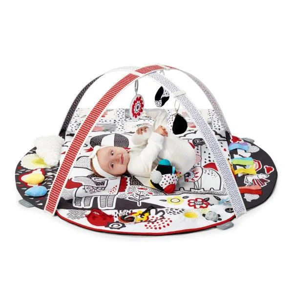 Розвивальний килимок Kinderkraft 4SMART текстильний 126x112 см чорний білий червоний жовтий
