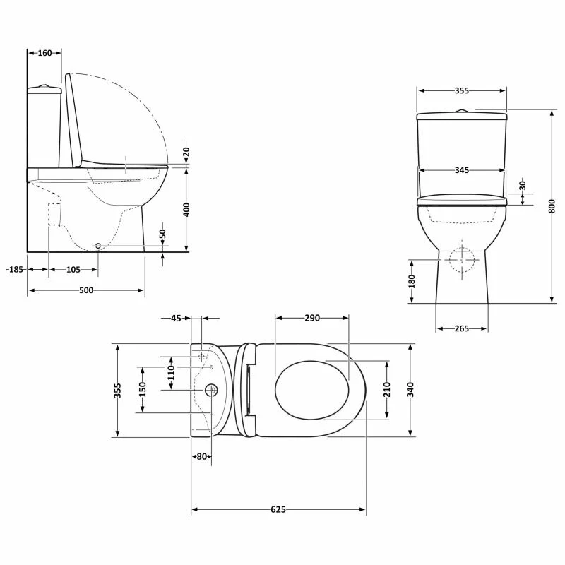 Унітаз підлоговий Qtap Aquarius Ultra Quiet 620х355х790 мм дюропласт білий Soft-close