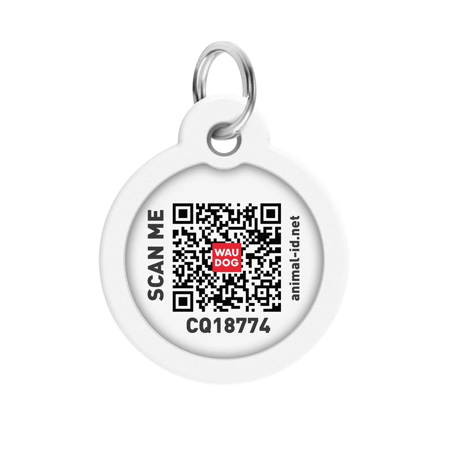 Адресник для собак і котів WAUDOG Smart ID QR паспортом металевий Д 30 мм зелений Бетмен