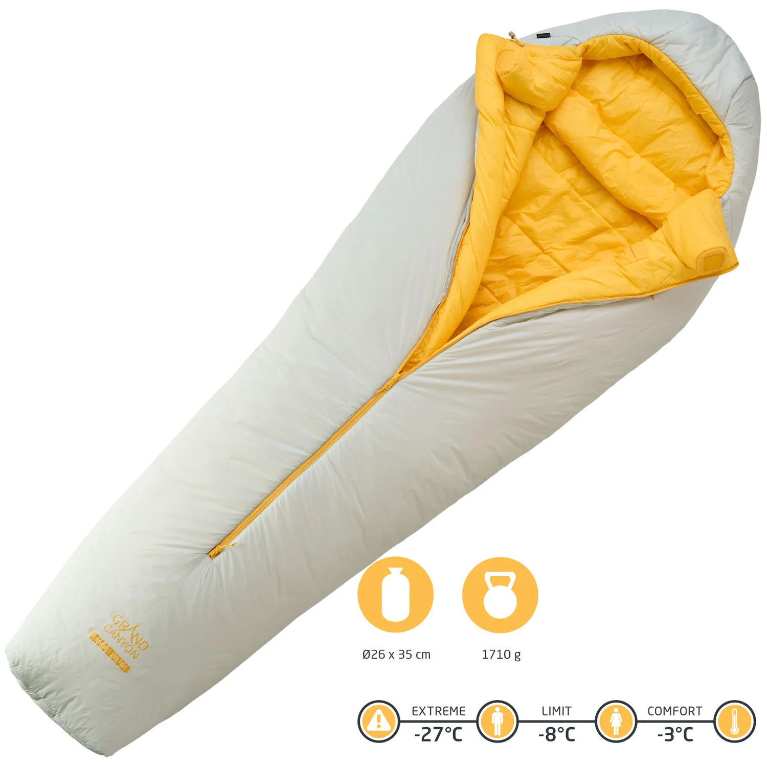 Спальний мішок Grand Canyon Eminence 190 Pro -8°C Micro Hollow Fiber 190+30х75 см Misty Blue