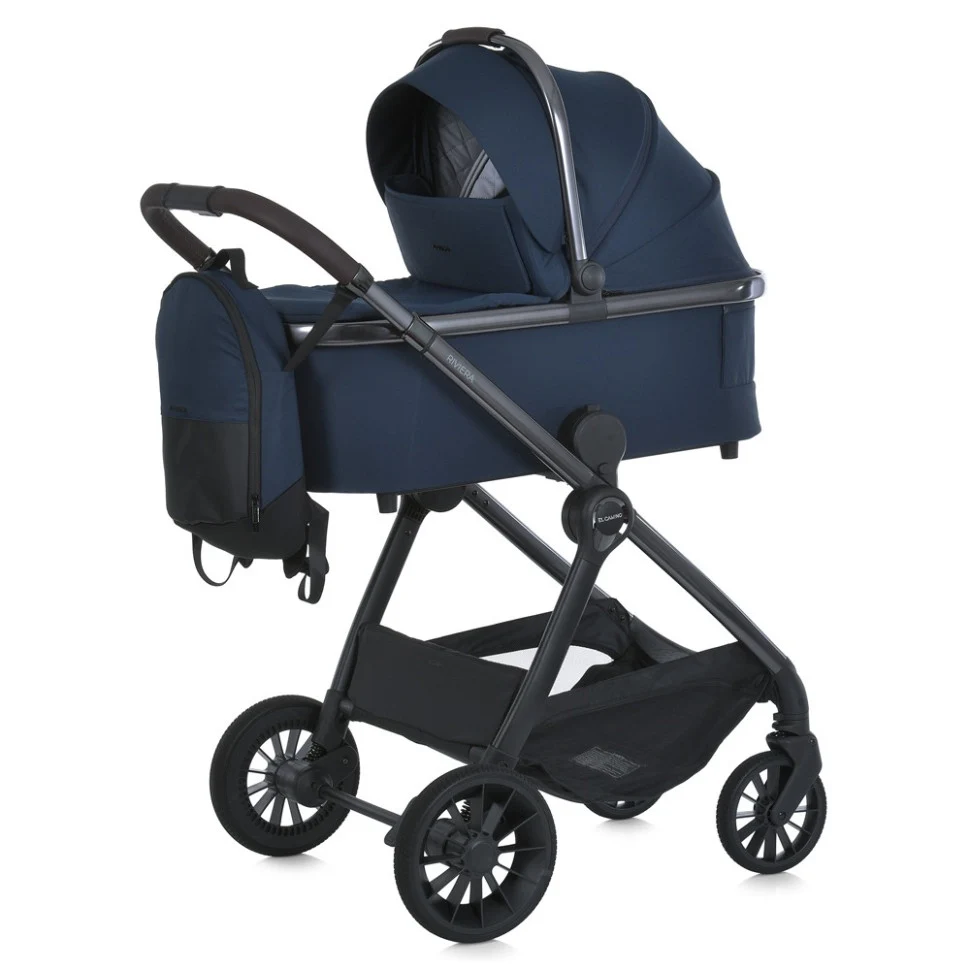 Універсальна коляска 2 в 1 RIVIERA ME 1183 99x59x120 см алюміній Iris Blue
