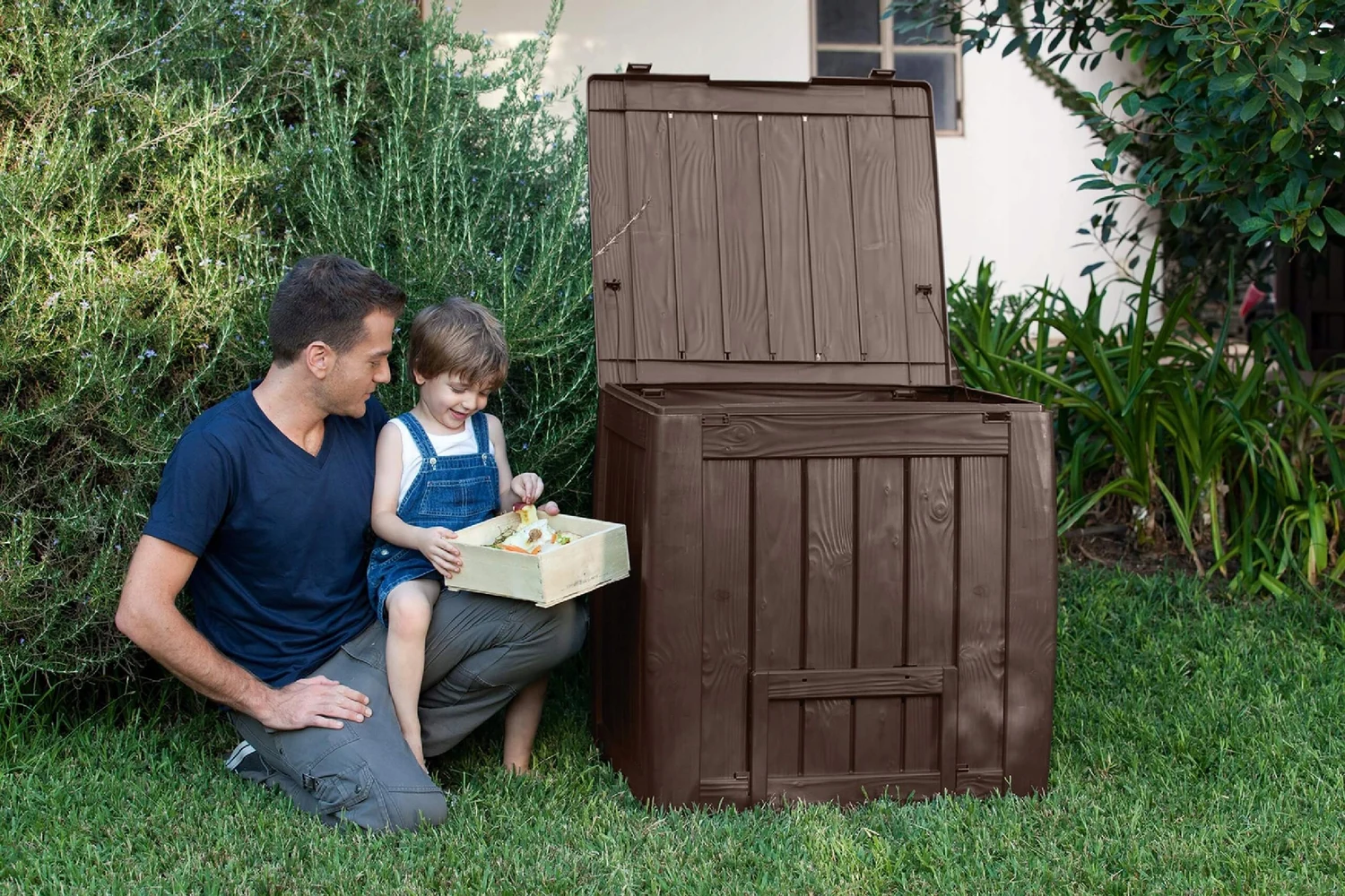 Компостер садовий Curver Eco Composter 340 л пластик коричневий з основою та вентиляцією