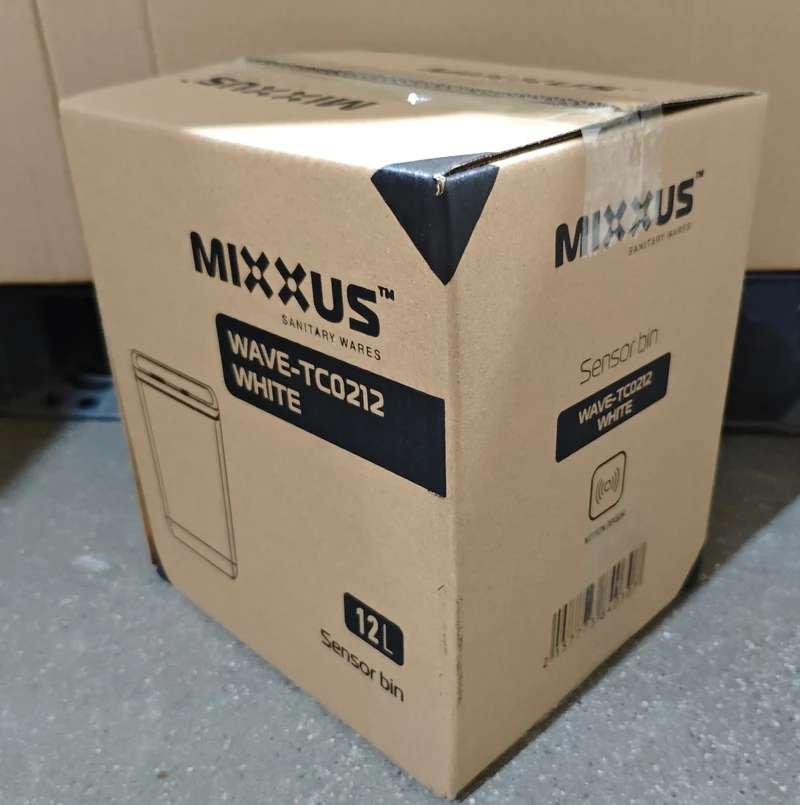 Відро для сміття сенсорне Mixxus Wave-TC0212 12 л пластик біле прямокутне