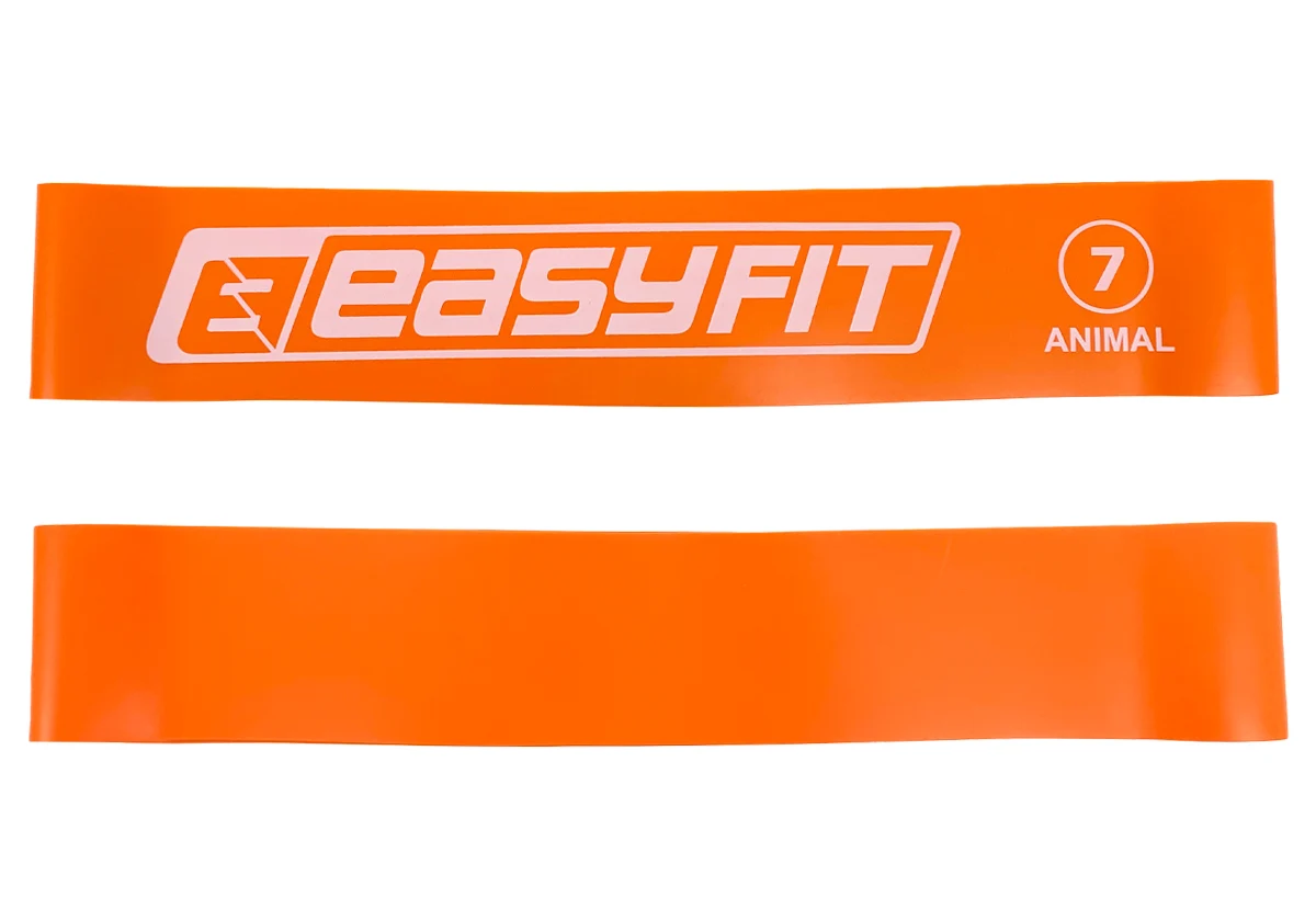 Резинка для фітнесу EasyFit №7 30 кг зносостійкий латекс 600х50х2,2 мм помаранчева